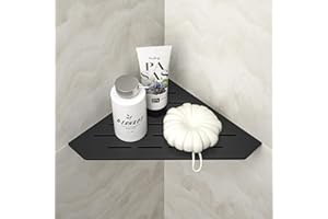 Bernkot Étagère d'angle de douche en acier inoxydable 304 - 254 mm - Étagère murale encastrée - Étagère murale pentagonale pour rangement de salle de bain - Sans perçage - 1 pièce