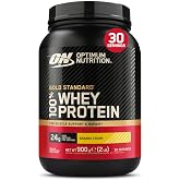 Optimum Nutrition Gold Standard 100% Whey Protein Powder, 900g | Banana Cream, 30 Servings, 24 g Protein, BCAA,Low Sugars, Pr