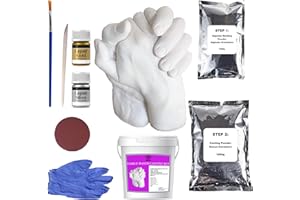 BWAY Kit Moulage Main Couple, Kits De Moulage Et D'empreintes, Moule Main Couple pour Cadeau Personnalisé, Idée Cadeau Femme, Homme, De Mariage, Cadeau Couple Amoureux, Blanc avec Instructions