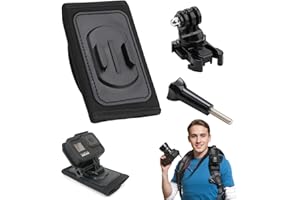 TINSHOW Soporte para mochila compatible con GoPro Hero Serie Insta360, soporte para mochila, giratorio 360 grados, clip rápido, sistema de fijación, accesorio para cámara deportiva