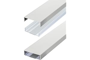 Canal de cable de aluminio de diseño plano anodizado plateado mate, autoadhesivo, 50 mm x 15 mm, canal de cable Alunovo (longitud: 30 cm)