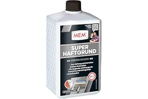 MEM Super Haftgrund, Intensive Untergrundhaftung, Für saugende und nichtsaugende Untergründe, Lösemittelfrei, 1 l, Weiß
