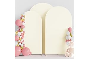 Wokceer Hochzeitsbogen-Abdeckung (200 cm, 180 cm, 180 cm), Set mit 3 Spandex-Überzügen für runde Oberseite, Chiara-Bogen, Hintergrundständer, Abdeckung für Geburtstagsparty, Zeremonie, Bankett,