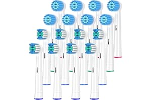 QLEBAO Recambios Cepillos Compatible con Braun Oral B Cepillo Eléctrico,Pack de 8 Precision, 8 Sensitive (16pcs)