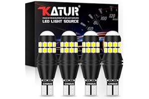 KATUR W16W 921 T15 912 żarówka LED CANBUS bez błędów, niepolaryzacja 6500 K 3030 20SMD 12 V 24 V do oświetlenia awaryjnego samochodu tylne światła cofania (4 szt., biała)
