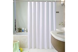 GONOVE Shower Curtain for Bathroom 200 x 200 cm Waterproof Thicken Polyester Fabric Shower Curtain Liner White Washable Bath Curtain with Hooks, Weighted Hem