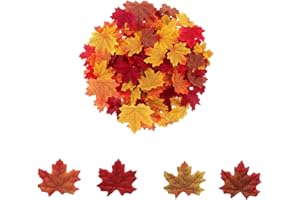 Nothers Feuilles d'Erable,200 Pièces Fausse Feuille Feuille D'érable Artificielle pour Art,Scrapbooking,Décorations de Mariage