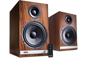 Audioengine HD6 Wireless Speakers with Bluetooth - 150W Powered Bookshelf Speakers with aptX-HD, 24-bit DAC (Placeage en Bois Vertiable)