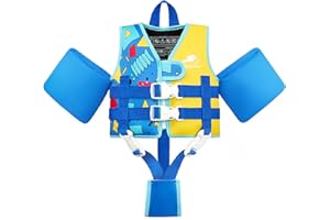 Gogokids Kids Swim Vest Float Armbands, Toddler Jacket-style Swimming Buoyancy Flotation with Adjustable Straps Children Float Jacket for Boys Girls (2-6 Years/15-30 KG)