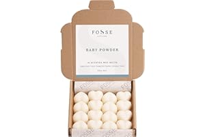 Fosse Living Babypuder Stark Duftende Wachsschmelzen 16-er Pack - Das Geschenk für jeden Anlass - Hergestellt im Vereinigten Königreich