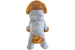 LifeWheel Vestiti per Cani Felpa con Cappuccio per Cane Inverno Caldo Cappotto Cane Cotone Felpa Cane per Abbigliamento per Cani di Taglia Piccola e Media (Grigio, M)