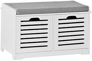 ‎SOBUY SoBuy FSR23-K-W Nowoczesny Schowek Szafka na buty z poduszką siedziska Komoda Ławka Konsolowy