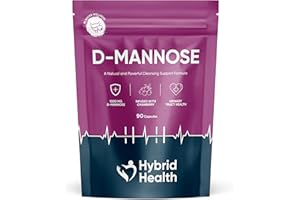 Hybrid Health D Mannose 1000mg Supplement with High-Strength Cranberry Extract | 90 D-Mannose Vegan Capsules