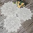 3 PCS Elegant Doyleys,Crocheted Lace Doilies,Round Placemats,Decorative placemats, lace placemats for Cup, Drink, Bowl, Pot, Plate