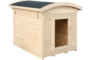 Hundehütte Outdoor kleine Hunde – Hundehaus Holz für Kleiner Rassen, wasserfestes Dach 87 x 102 x H85 cm, Größe S, Timbela M405-1