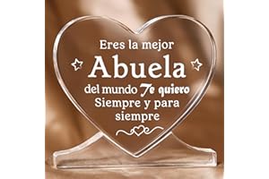 Niyewsor Regalo Abuela, Regalo Abuela Navidad, Regalos para Abuelas Corazón Placa Acrílica, Regalos Cumpleaños Abuela, Regalos Originales para Abuela, Regalos Día de la Madre Navidad para Abuela