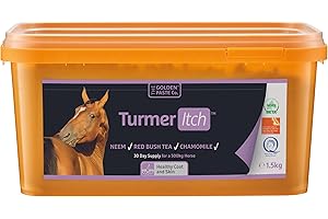 THE GOLDEN PASTE CO. The Golden Paste Company TurmerItch Turmeric for Horses - Easy to Feed Pellet, 1.5kg - Horse Supplements for Sweet Itch Relief, Skin and Coat and Natural Fly Repellent for Horses