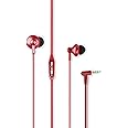 Zebronics Zeb-Buds 10 (Red) In Ear Wired Earphones with Mic, Metallic Design, L Shaped Connector, 13.5mm NdFeb Drivers