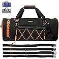 Kronox Waterproof Duffel Bag for Men & Women - Large Motorcycle Duffle Bag - Heavy Duty & Reflective - Large Dry Bag for Boating, Ideal for Boat Gear, Black, 40 Liters, Motorcycle Offroad