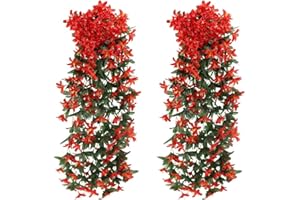 LXYANW GGISUI 2pcs Plantes Suspendues Artificielles Sayuri Rotin Ivy Vigne Plante Artificielle Tombante Hanging Extérieur pour Mariage Balcon Mur Jardin