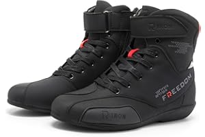 RIDEIRON Scarpe da Moto Uomo, Stivali Motocross, Protezione Caviglia, Scarpe da Equitazione Stradale Rinforzate