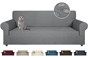 CHELZEN Latest Water Repellent Sofa Covers 3 Seater Super Stretch Couch Cover for Dogs Pets Non-Slip Sofa Slipcover Furniture Protector for Living Room (Light Gray, 3 Seater)