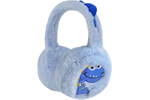 Moonlove Kids Dinosaur Earmuffs Winter Warm Thermal Ear Muffs Plush Fuzzy Adjustable Foldable Ear Cover Thicken Windproof Coldproof Cycling Warmer Protection for Boys Girls