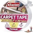 XFasten (5.1cm x 30 Yards, 1) - Double Sided Rug Tape Gripper for Laminate Flooring, 2" X 30yd Double Sided Carpet Tape for Area Rugs Over Carpet, Residue-Free Rug Tape Hardwood Floor, Area Rug Tap...