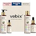 VebixProfessional Customised Regimen -4 Ayurvedic Product Kit - HairFallControl- AntiHairFall Neem Oil +Lotus AntiHairfall Shampoo + Hair Growth Serum & Face Glow Serum (280ml) (Normal Hair)