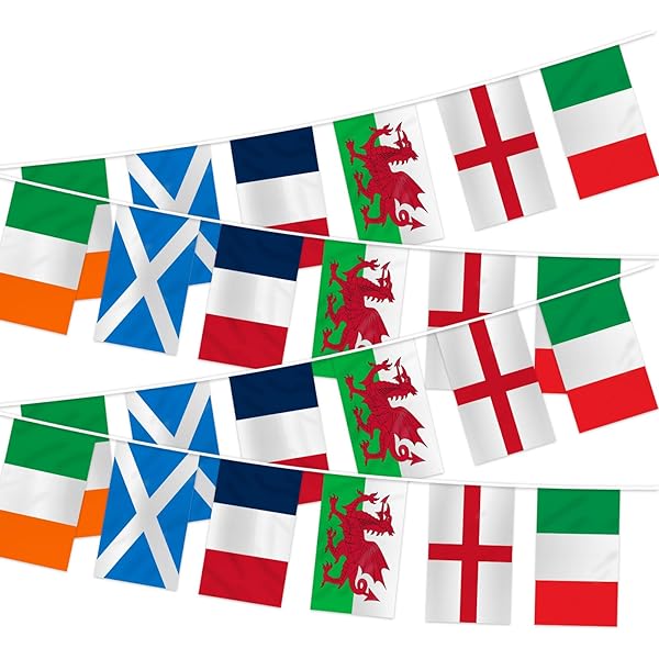 Eland Flag Six Nations Rugby Bunti - 18 Premium Printed Bunti - 6m Lo - Eland Scotland Wales Ireland France Italy Flags - Great For Pub, Club And Garden Decorations Autumn Nations Rugby - Foto 11
