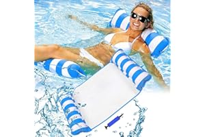 LATERN Amaca galleggiante per piscina da 130 cm, 4 in 1 sella/poltrona lounge/amaca/drifter gonfiabile galleggiante letto zattera reclinabile spiaggia vasca idromassaggio Mat