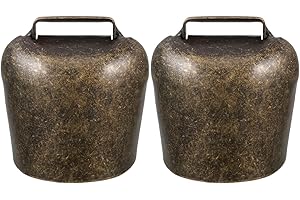 EXCEART Cattle and Sheep Bells - 2 StüCk GroßE Kuhglocken Aus Eisen Laut Und Elegant FüR Dekoration Anti-Diebstahl FüR Haustiere Und Nutztiere