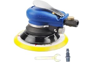 RUNQIN OUTDOOR Ponceuse Excentrique à Air Comprimé Pneumatique Orbitale, Disque Ø125mm(5“), Polisseuse Excentrique Multi-Sableuse Double Action Rotation 10000 tr/min, avec Régulation Vitesse