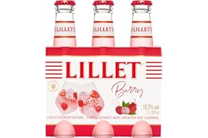 ‎LILLET Lillet Berry, vorgemischter Drink aus Lillet Blanc, Erdbeer- & Himbeer-Aromen, fruchtiger Aperitif, aromatisiertes alkoholisches Mixgetränk, 3 x 200ml