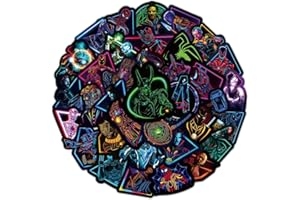 MIZT Marvel Superhero Néon Autocollants, 30 pièces Stickers Moto Autocollants en Vinyle pour Ordinateur Portable pour Bouteille d'eau, Bagages, Skate, Motos, Cadeau pour Adultes Enfants