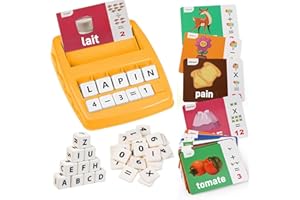 JoyJoyful Jeu pour Apprendre Les Francais Lettres, Jouet Alphabet Enfant 3 4 5 6 Ans, Jeux Lettres Educatif 3-8 Ans, Apprendre a Lire Cadeau Garçon Fille 3-6 Ans, Jeux de Société Enfant 3-8 Ans