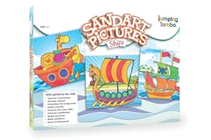 JUMPING JUMBO JumpingJumbo Sand Art Kit| Arts and Craft Kit for Kids, Self Adhesive Pre-Designed Images for Glitter, Art Supplies, Games for Kids Age 3-9, Gift present for boys and girls - Ships