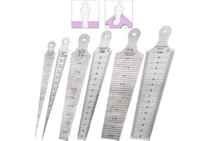 Swpeet Confezione da 3 pezzi in acciaio inox 5/8" 5/6" 9/5" - 15 mm 30 mm 45 mm Kit assortimento di calibri conici per saldatura, test di saldatura, calibro conico, gap, profondità righello