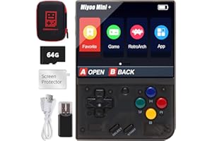 ASTARAMA Miyoo Mini Plus Handheld-Spielekonsole, 3,5-Zoll-Open-Source-Retro-Spielekonsole 8,9 cm) mit 64G-TF-Karte, über 10000 integrierte, klassische Spiele, unterstützt WLAN