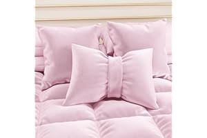 PETTI Artigiani Italiani - Cuscini Arredo in Velluto con Imbottitura, Cuscino per Camera da Letto, Divano Salotto, con Federa a Sacco, Fiocco Rosa - 50 x 40 cm