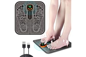 AILEDA Fußmassagegerät, Elektrische Fußmassagegeräte USB-Aufladung Faltbares EMS Fußmassagegerät mit 8 Modi & 19 einstellbaren Intensitätsstufen