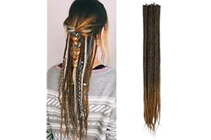 Dsoar 0,6cm Sottile Estensioni Dreadlock Sintetiche Fatte A Mano 24 Pollici 20 Fili Capelli All'uncinetto Trecce Lunghe All'uncinetto Stile Hip-Hop Estensioni Dei Capelli Morbidi Dreadlocks