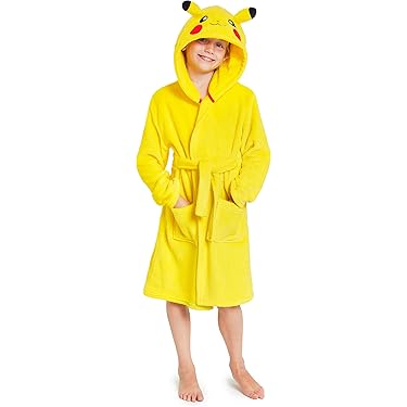 LOLANTA Kinderkamerjas van fleece, triceratops pluche badjas met capuchon, groene triceratops, M (3-5 jaar