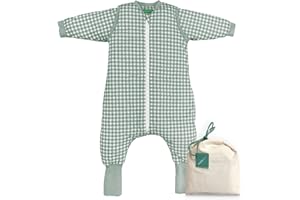 MOLIS & CO molis&co. Piżama Koc z odpinanymi rękawami, antypoślizgowe skarpetki, TOG 2.5 Mint Tea, 100% bawełna, certyfikowany 100%, certyfikat TEX 100, 1 rok