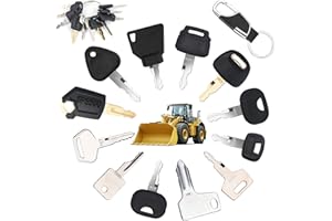 URAQT Zestaw Kluczy Zapłonowych, 12 Sztuk Uniwersalny Zapasowy Klucz do Wyłącznika, Zapasowy Zestaw Kluczyków Zapłonowych do Spychacza Ciężkiego Sprzętu