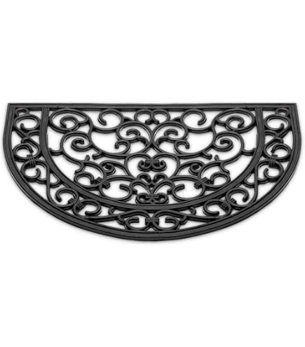 Zerbino In Gomma Nera Effetto Antico Progom, 75x45x1,2 Cm, Per Interno/esterno, Antiscivolo, Alta Resistenza