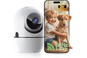JWQPO Security Camera Indoor, 5G&2.4G WiFi Indoor Camera for Home Security, 360° Pan/Tilt Baby/Pet Cameras with App, Motion Sensor Camera,Night Vision, 2-Way Call, TF/Cloud Storage