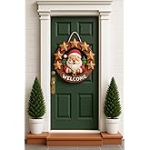 Round Star Wooden Christmas Door Ornament New Year's Supplies Christmas Themed Gifts 2026 (23-23 cm)