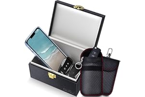 Samfolk Faraday Box and Pouch 2 Pack, Keyless Entry Car Key Safe Protector,Anti-Theft Signal Blocking Cages
