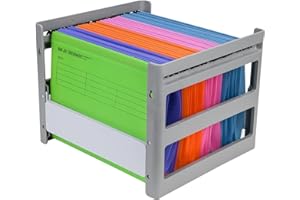 Hiziwimi A4 hängeregistratur box, Grau Kunststoff Hängeregistratur Rahmen Hängemappenregal, für Büro, Studie, Krankenhaus Daten Organisation, Außenrahmen: 14.29X12.79X10.83 Zoll
